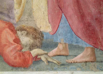Die Versuchung von Adam und Eva Detail von Eva und der Schlange, ca. 1427 Fresko